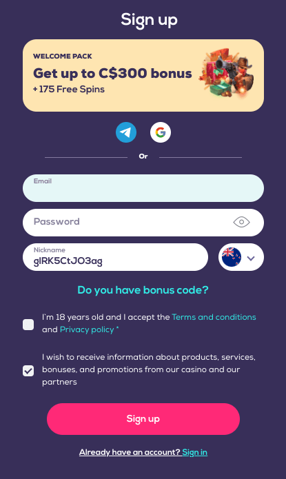 Wild Fortune Casino Registration