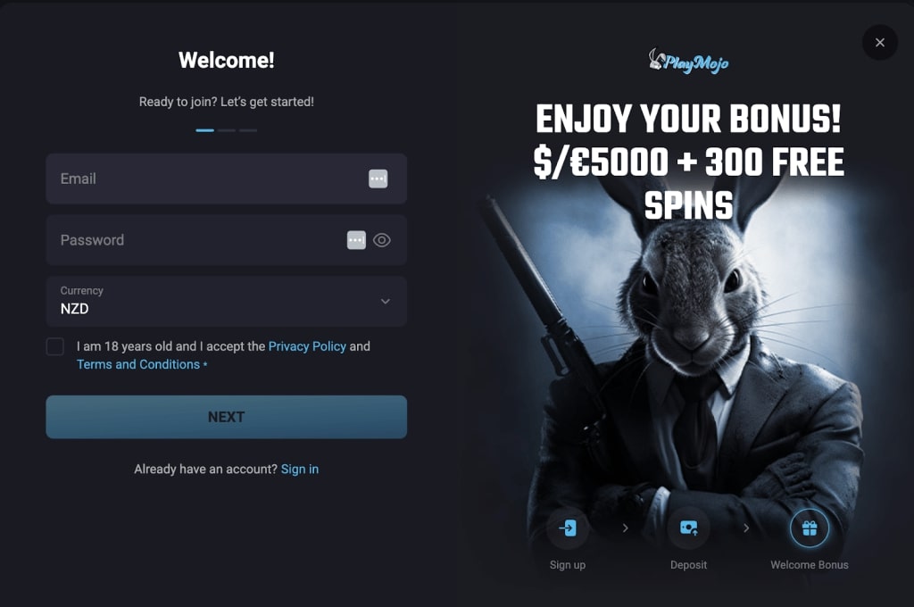 Play Mojo Casino Welcome Bonus