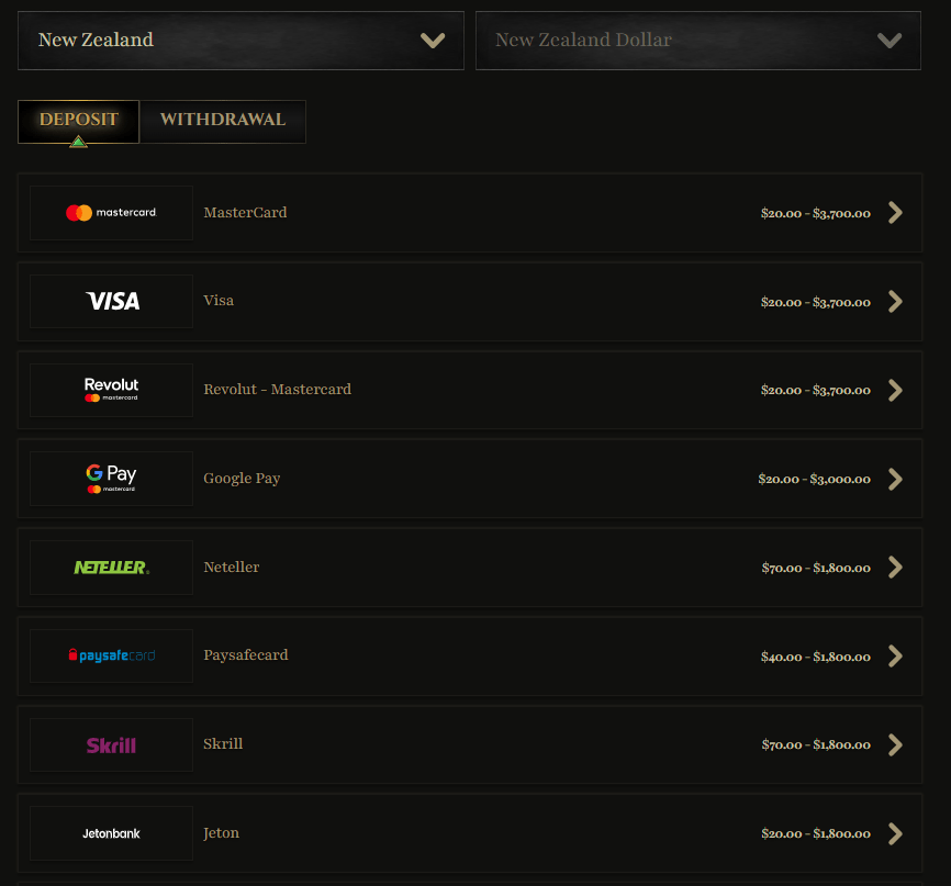 Kyngs Casino payments